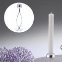 Candeliere Candelabro per Candele Portacandele In metallo argento 29 cm