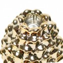 Portacandele Candeliere Candelabro pigna Candele In ceramica oro 7,5 cm