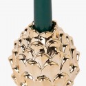 Portacandele Candeliere Candelabro pigna Candele In ceramica oro 7,5 cm