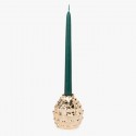 Portacandele Candeliere Candelabro pigna Candele In ceramica oro 7,5 cm