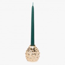 Portacandele Candeliere Candelabro pigna Candele In ceramica oro 7,5 cm