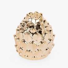 Portacandele Candeliere Candelabro pigna Candele In ceramica oro 7,5 cm