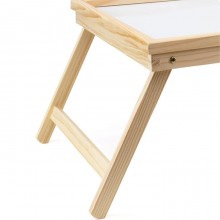 Vassoio da letto pieghevole in legno colazione 50x30 cm tavolino richiudibile