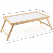 Vassoio da letto pieghevole in legno colazione 50x30 cm tavolino richiudibile