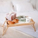 Vassoio da letto pieghevole in legno colazione 50x30 cm tavolino richiudibile