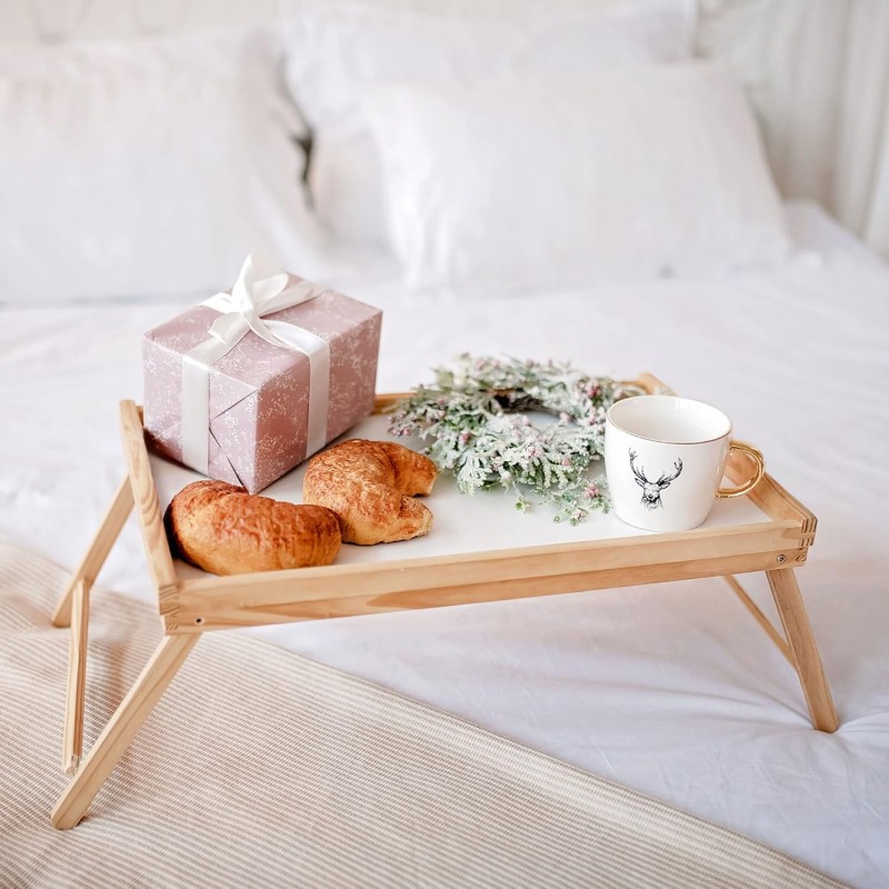 La bolata Vassoio da letto pieghevole in legno colazione 50x30 cm t...