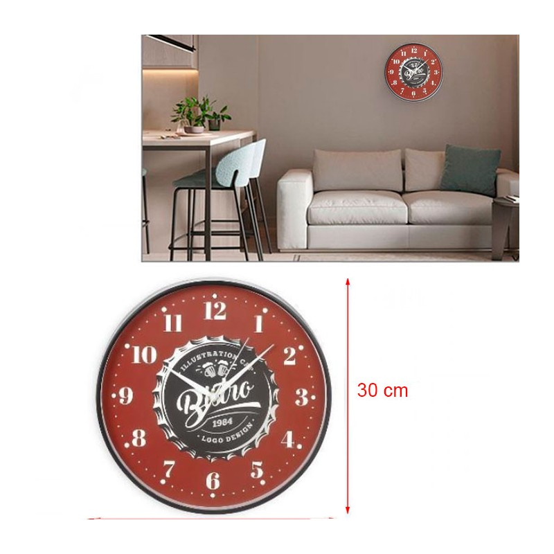 Kmt Style Orologio da parete rotondo silenzioso movimento quarzo 30...