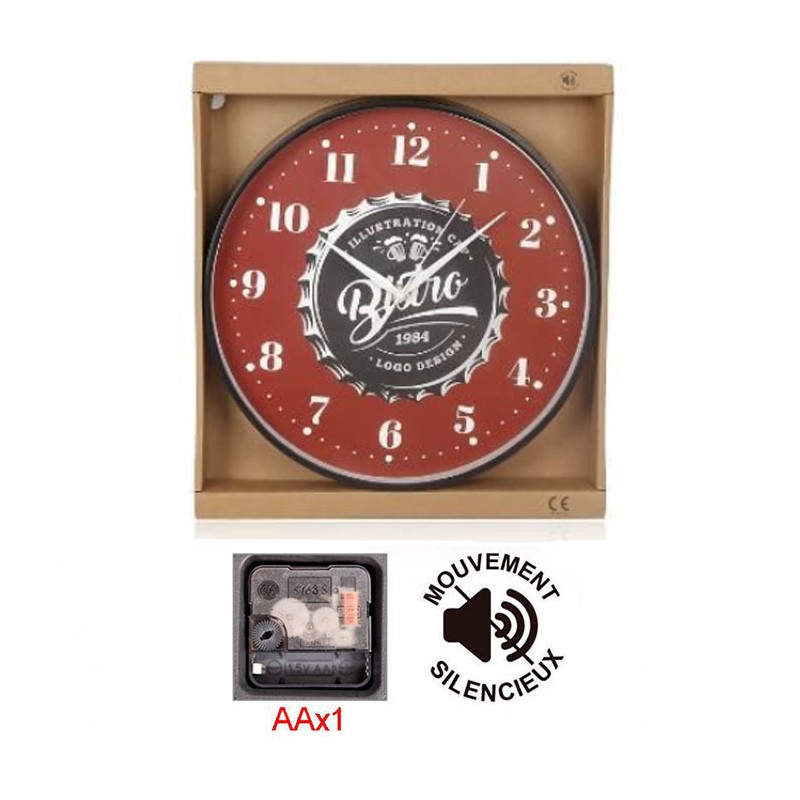 Kmt Style Orologio da parete rotondo silenzioso movimento quarzo 30...