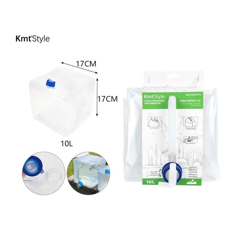 Tanica Campeggio Pieghevole 10/15L Acqua Liquidi Richiudibile Con Rubinetto idea