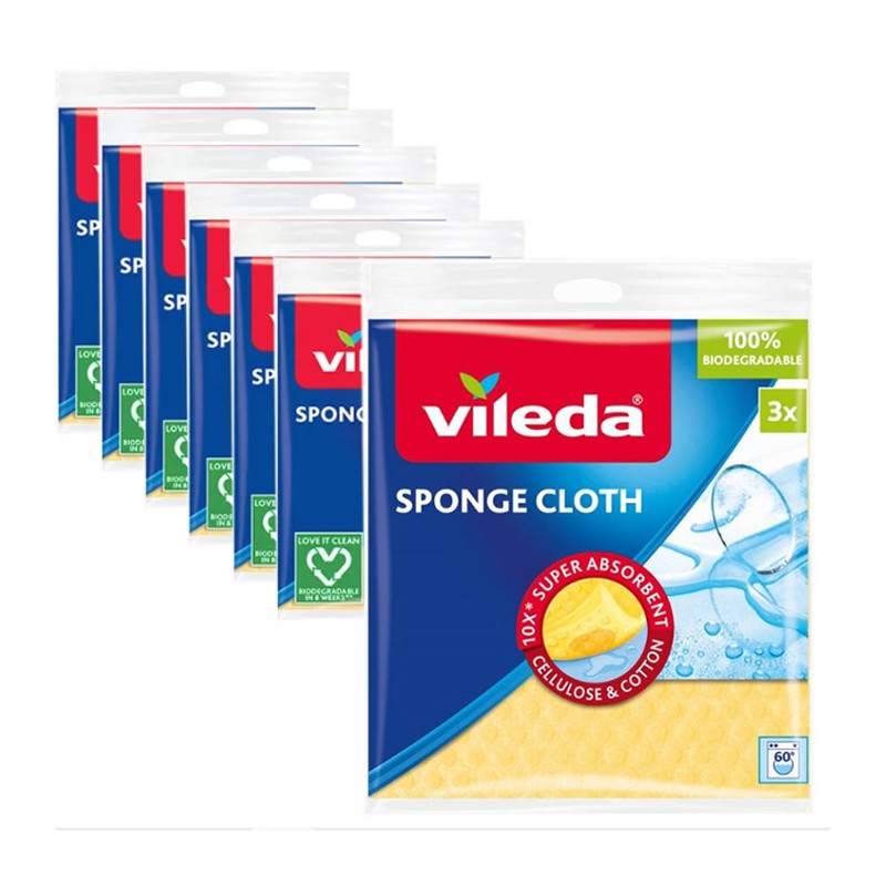 Set 54 Pezzi Panno Spugna Assorbente 100% biodegradabile Vileda Sponge cloth