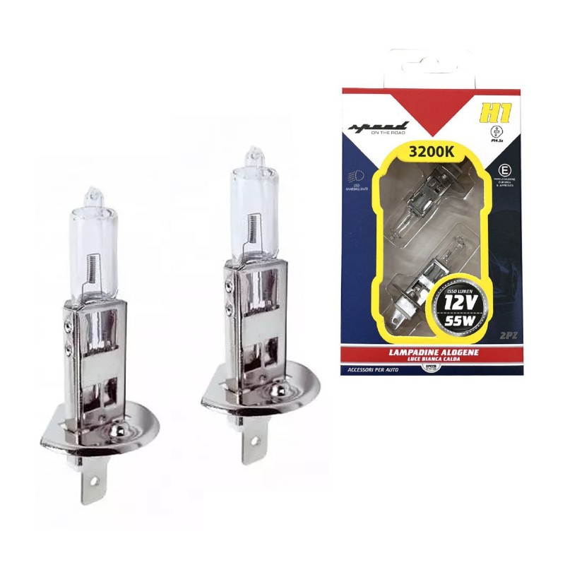2x Lampadine Alogene H1 Effetto Xenon luce Bianco caldo 55W 3200K