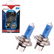 2x Lampadine Alogene H4 Effetto Xenon luce Bianca 12V 90-100W 4500K