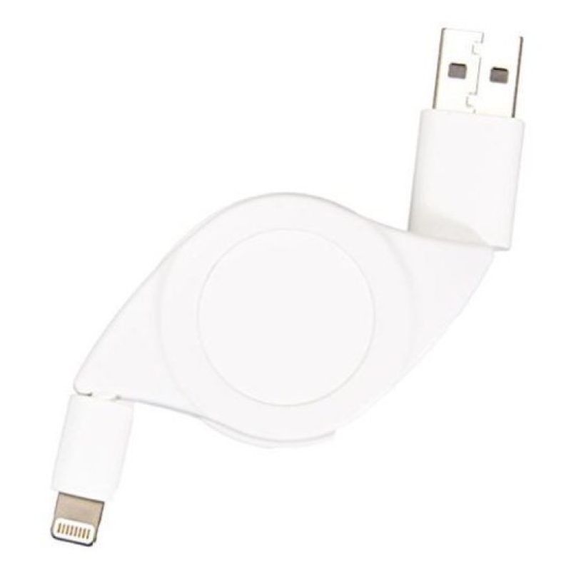 Cavo carica iPhone estensibile 8 pin lightning 1,2 metri USB avvolgibile piatto