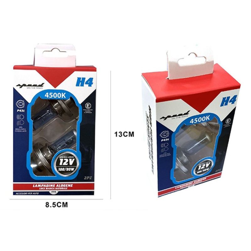 Kmt Style 2x Lampadine Alogene H4 Effetto Xenon luce Bianca 12V 90-...