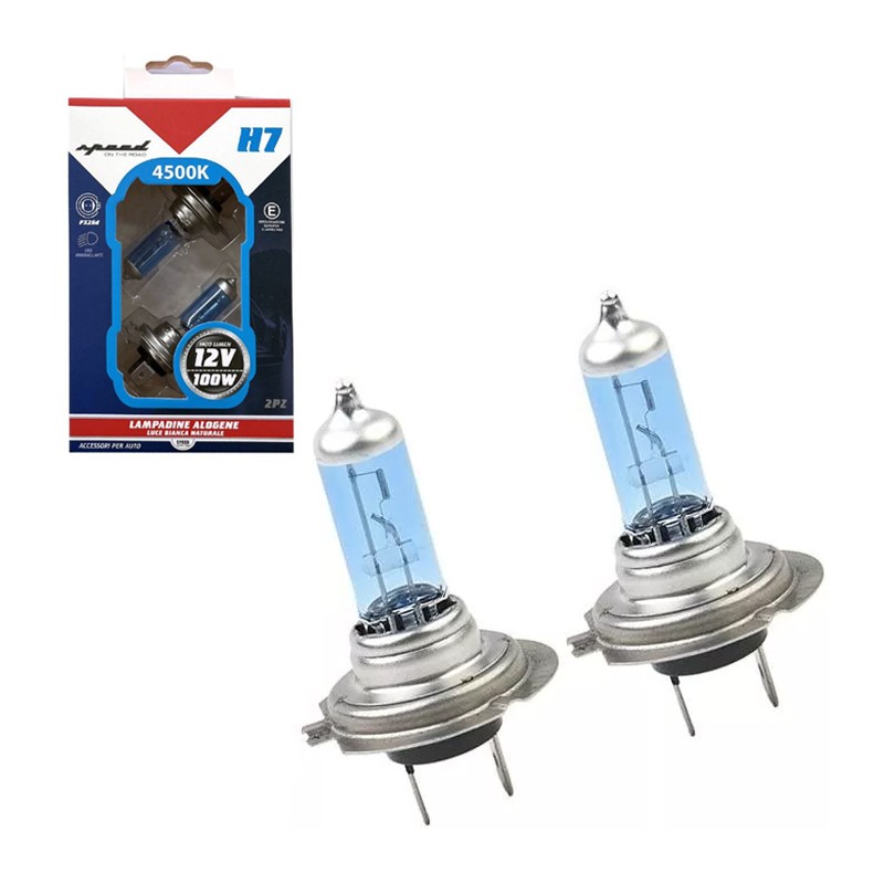2x Lampadine Alogene H7 Effetto Xenon luce Bianco naturale 100W 4500K