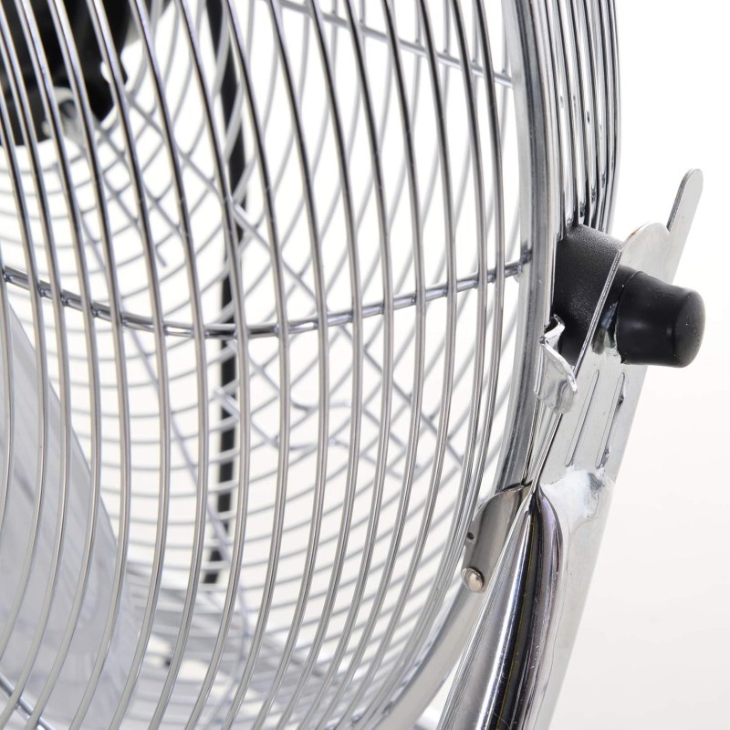 Ventilatore da terra cromato 130W 3 Pale Alluminio a 3 Velocita Dia...