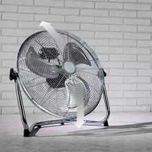 Ventilatore da terra cromato 130W 3 Pale Alluminio a 3 Velocita Diametro 45cm