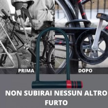 Lucchetto ad U Catena Antifurto per bici blocco ruote bicicletta MTB + 2 chiavi