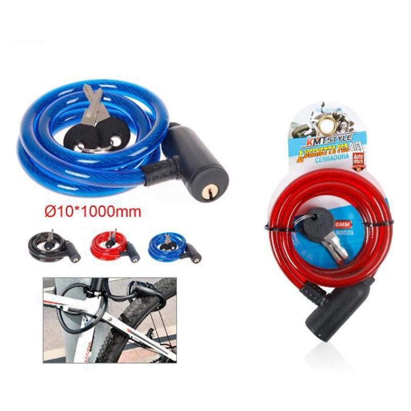 Kmt Style Lucchetto catena per bici bicicletta cavo acciaio antifur...