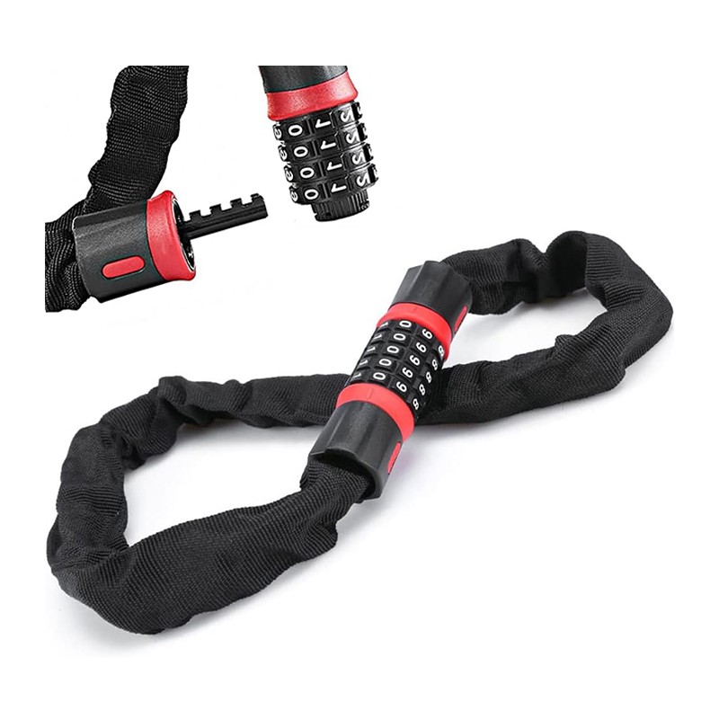 Catena Antifurto sicurezza per moto scooter bici in acciaio combinazione 100cm