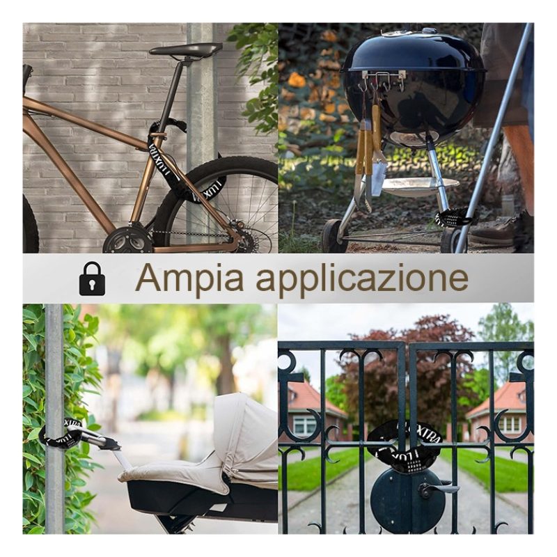 Kmt Style Catena Antifurto sicurezza per moto scooter bici in accia...