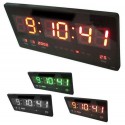 Orologio digitale parete Led datario temperatura giorno rosso verde bianco luce