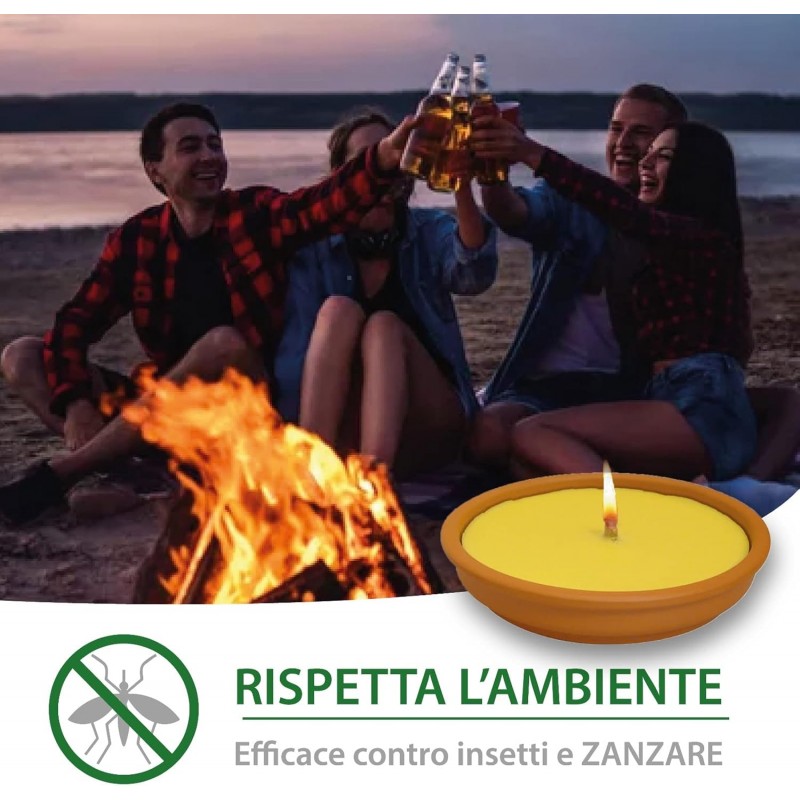 Officine candle Candela alla citronella antizanzare in terracotta f...