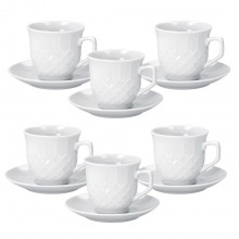 Tazza da tè The in porcellana bianca con piattino servizio da 6 tazzine caffè