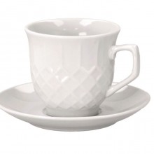 Tazza da tè The in porcellana bianca con piattino servizio da 6 tazzine caffè