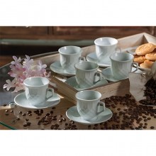 Tazza da tè The in porcellana bianca con piattino servizio da 6 tazzine caffè