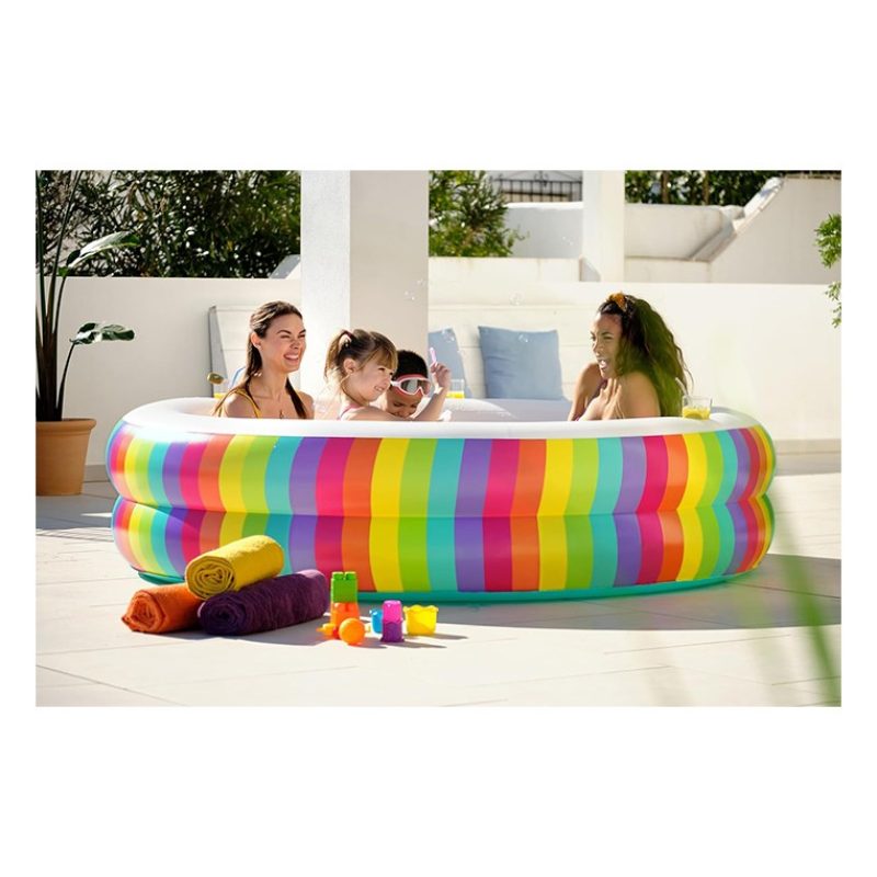 Bestway Piscina Per Bambini Fantasia Rainbow Rotonda 206x51 cm Da G...
