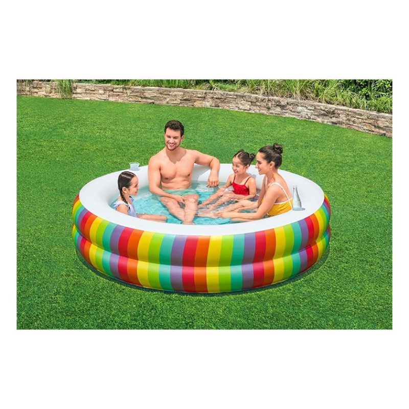 Bestway Piscina Per Bambini Fantasia Rainbow Rotonda 206x51 cm Da G...