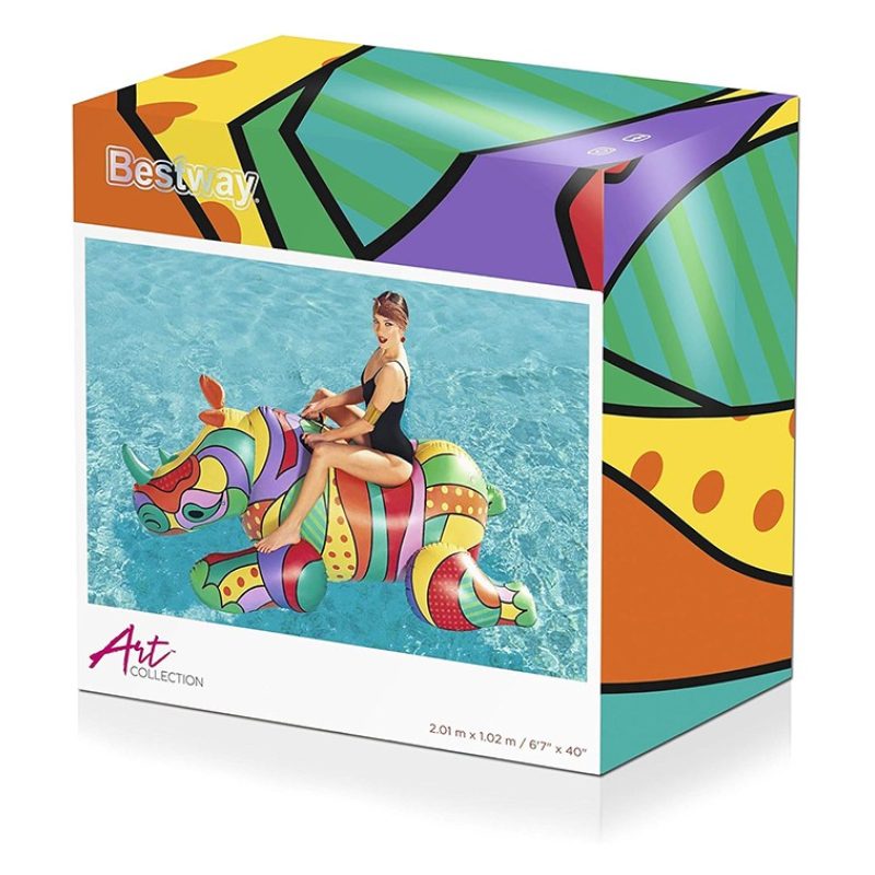 Bestway Salvagente Gonfiabile Cavalcabile 201x102 cm Pop art barcel...