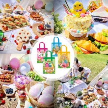 Sacchetti Regalo Di Pasqua 12 pz Pasquali Con Manici in TNT colorati per uova