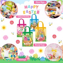 Sacchetti Regalo Di Pasqua 12 pz Pasquali Con Manici in TNT colorati per uova