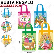 Sacchetti Regalo Di Pasqua 12 pz Pasquali Con Manici in TNT colorati per uova