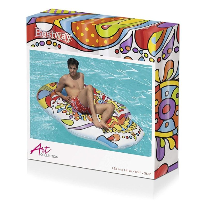 Bestway Salvagente Gonfiabile Cavalcabile 193x141 cm Pop art barcel...