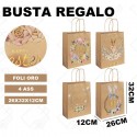 Sacchetti Regalo Di Pasqua 12 pz Pasquali Con Manici incarta kraft per uova