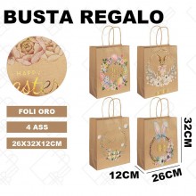 Sacchetti Regalo Di Pasqua 12 pz Pasquali Con Manici incarta kraft per uova