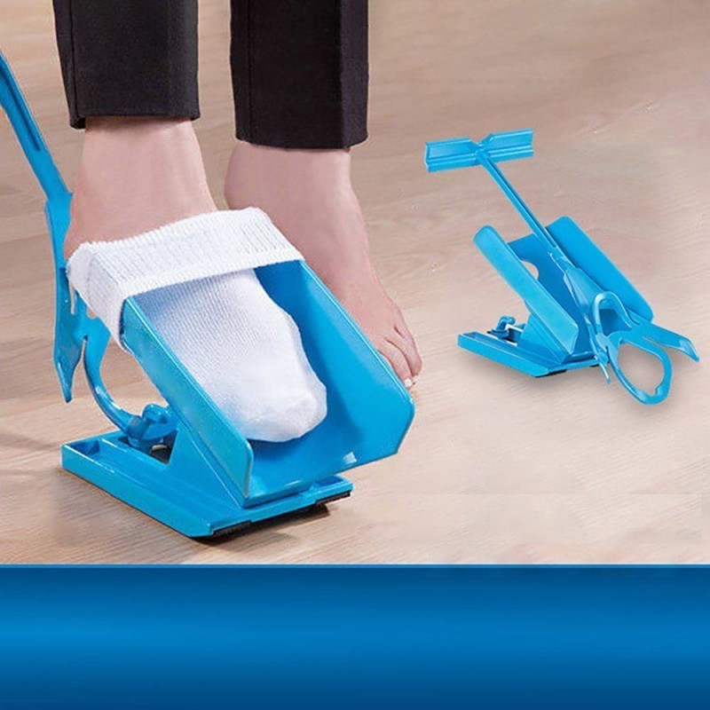 Calzascarpe calza calzini scarpe aiuto piede limitazioni motorie manico plastica