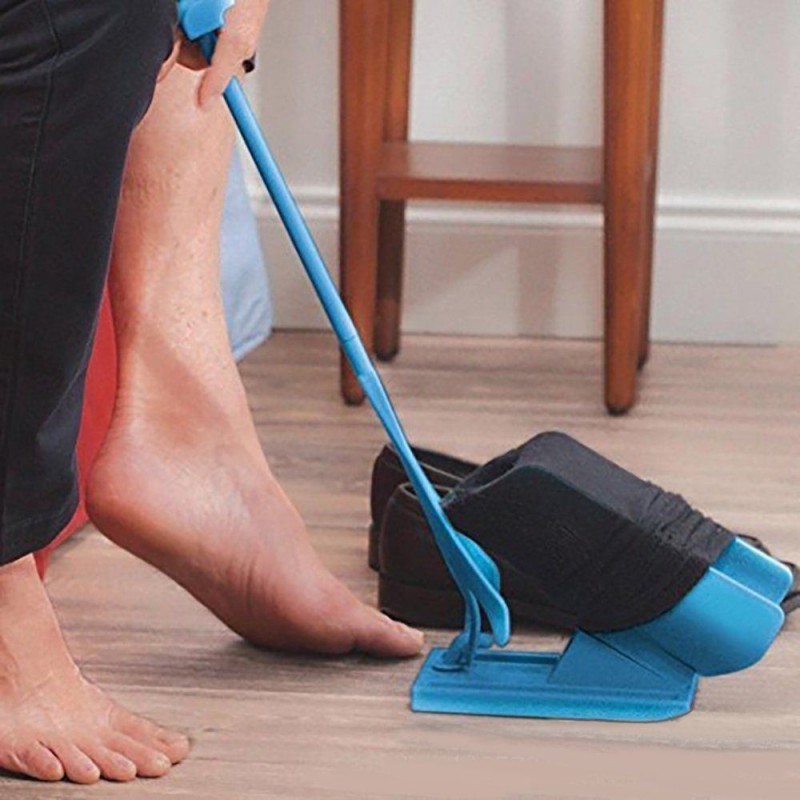 Calzascarpe calza calzini scarpe aiuto piede limitazioni motorie manico plastica