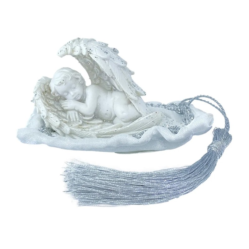 Set bomboniere 24 pz angelo angioletto che dorme statuetta comunione matrimonio