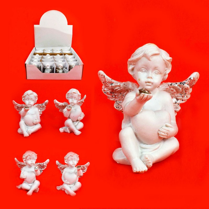 Set bomboniere 24 pz angeli angioletto statuette bimbo comunione ma...