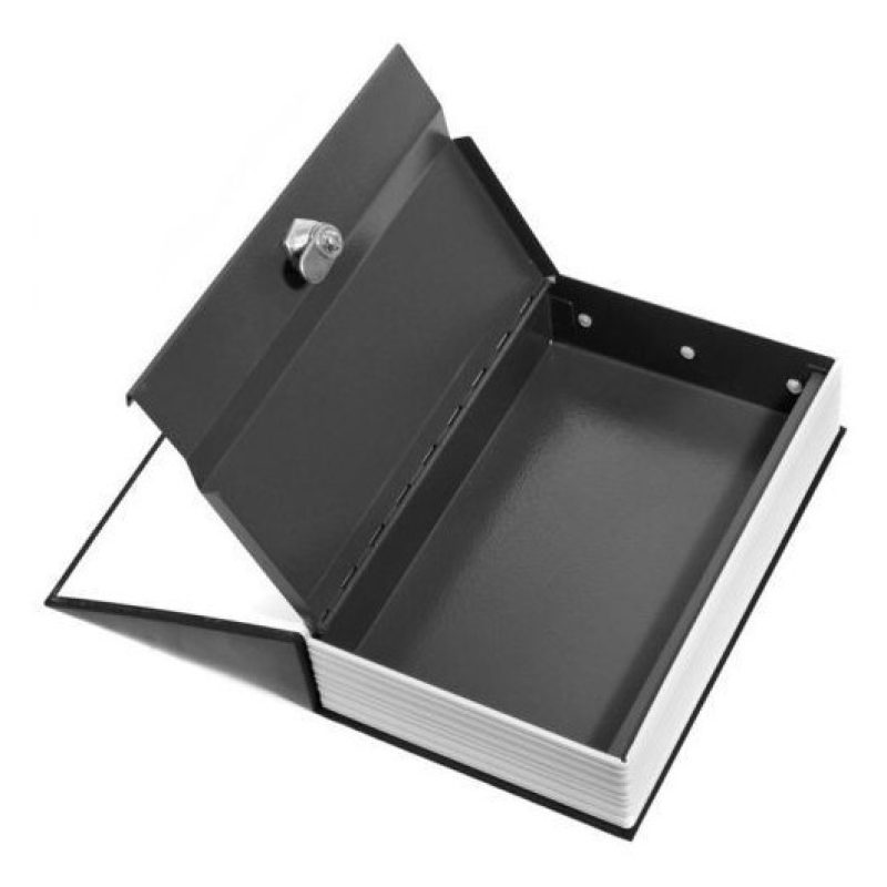 Libro nero cassaforte cassa sicurezza forma libreria chiavi alluminio plastica
