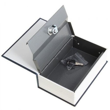 Libro nero cassaforte cassa sicurezza forma libreria chiavi alluminio plastica