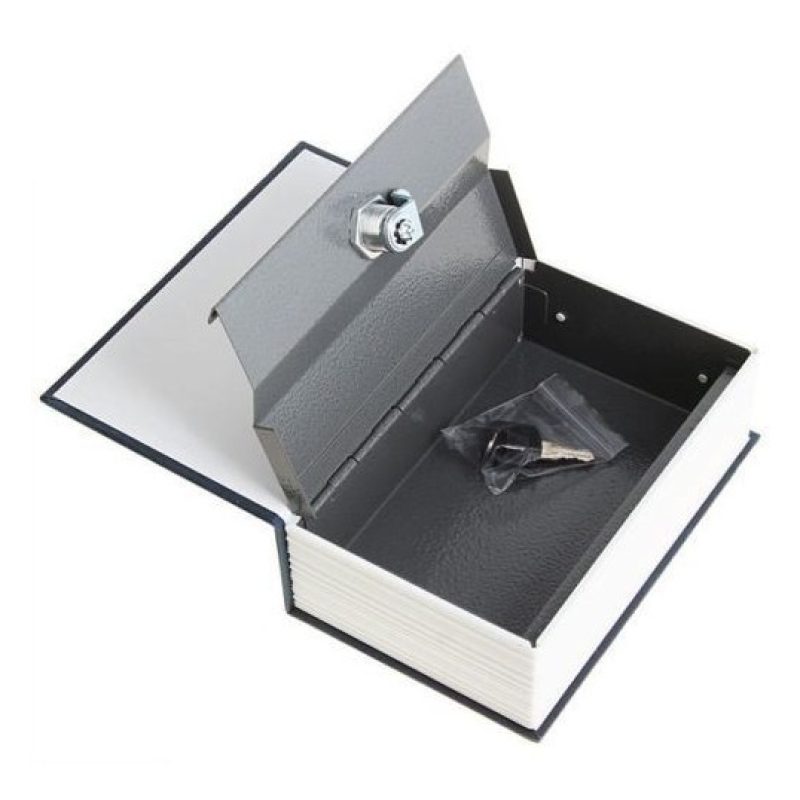 Libro nero cassaforte cassa sicurezza forma libreria chiavi alluminio plastica
