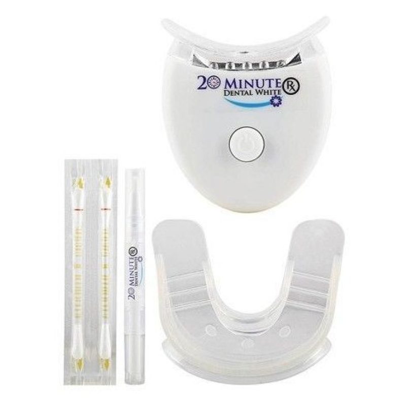Trattamento sbiancante denti 20 minuti LED KIT luce vitamina E gel veloce