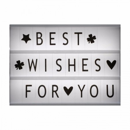 Lavagnetta box luminosa 70 lettere nere simboli casa vintage feste matrimoni