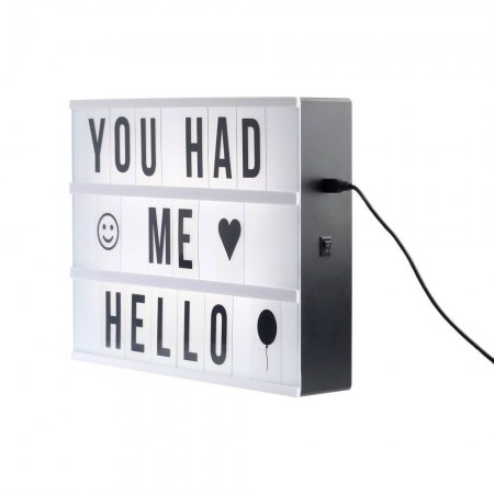 Lavagnetta box luminosa 70 lettere nere simboli casa vintage feste matrimoni