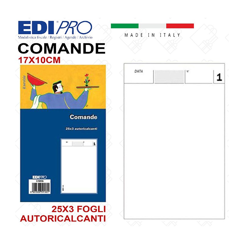EDIpro 60 Blocco Comande 25x3 Copie Autoricalcante Edipro E5916 Blo...